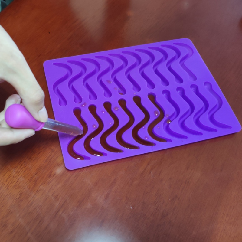 Silikonwurm Candy Modell Raupe Form Fische Insekten Schokolade Modell kleine Schlange Eis Gitter