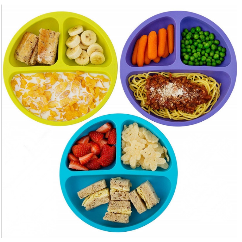 Silikon integrierte runde lächelnde Frontplatte Silikon Kinderschale und Platte