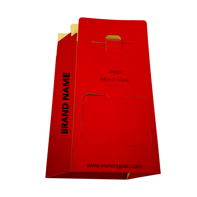 Rote Verpackungsbox für Wein mit zum Versand