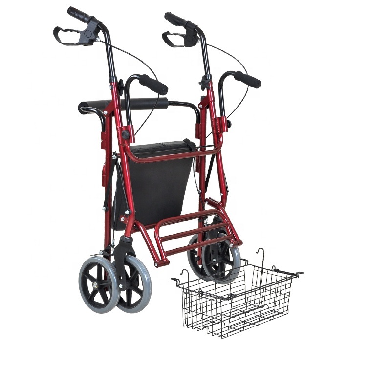 Rollator mit Armlehne und Fußstütze