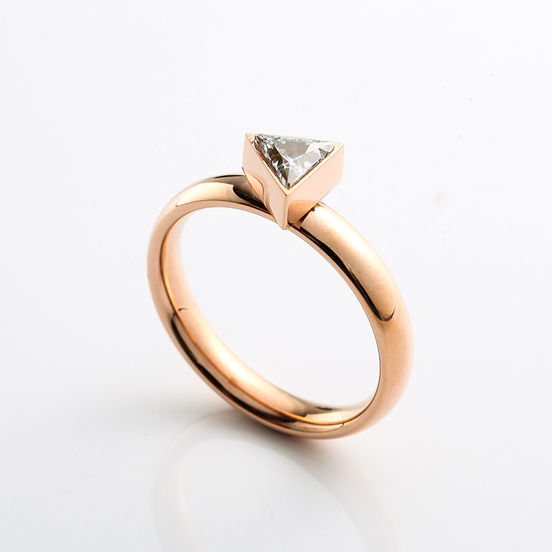 Damen Edelstahl Ring Gold \/ Roségold \/ Silber Ring CZ Stein Ring