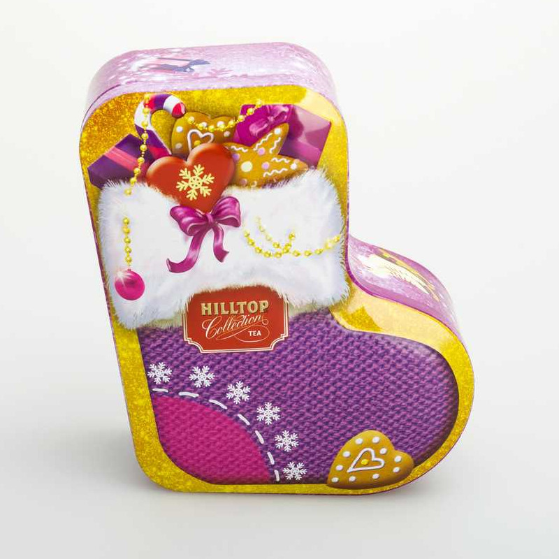 Kundenspezifische Weihnachtssockenform Blechdose DR0678A-01 144x132x55
