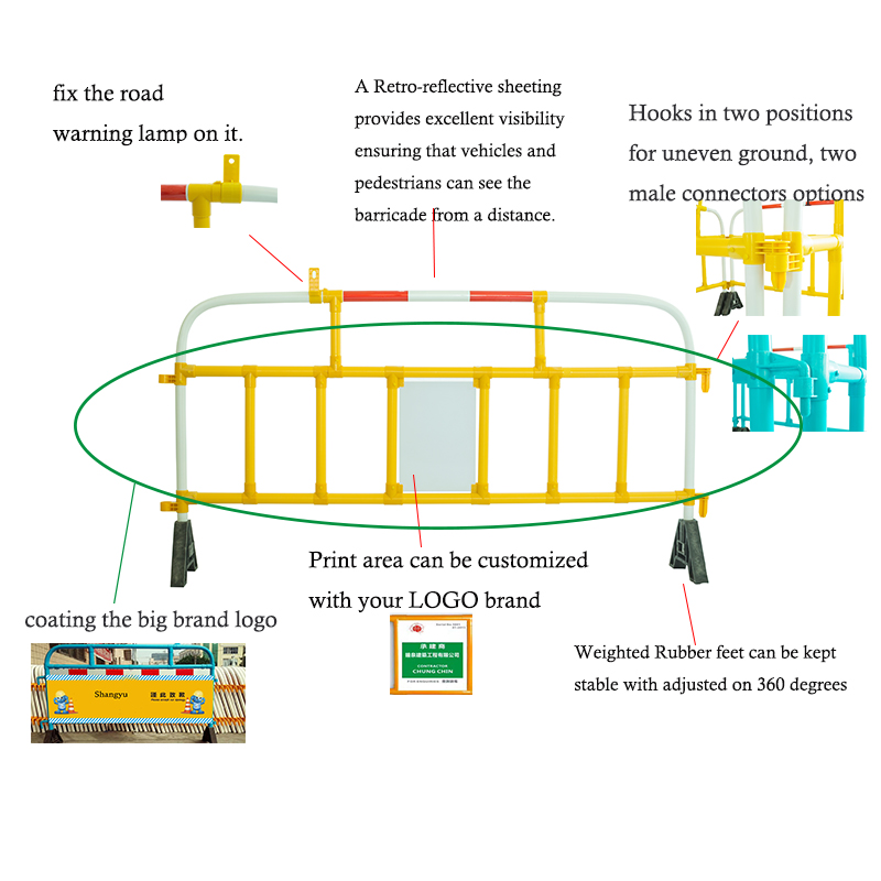 2 Meter Kunststoffzaun PVC-Verkehrssicherheit Barriere Fußgänger Barrieren kosten Leitplanken Barrieren für die Sicherheit der Menschen