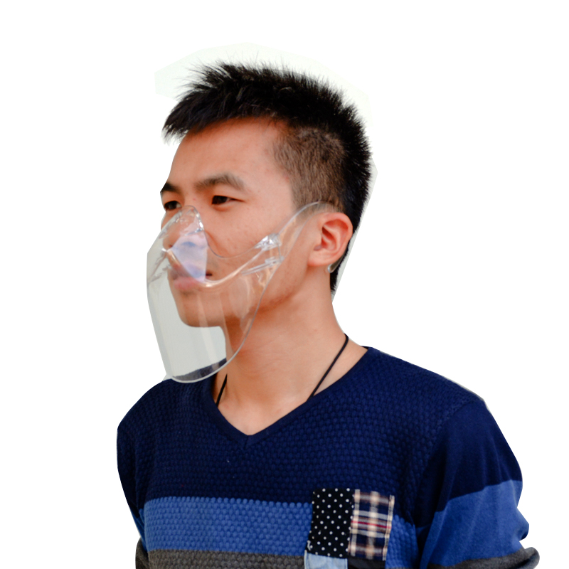 Transparente klare Gesichtsschutzfolien Kunststoff-Mundabdeckung Anti-Splash Fashion Face Screen Shield Faceshield