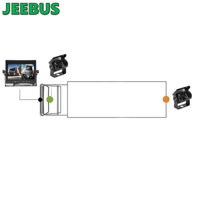AHD 7-Zoll-DVR-Monitor Kabelgebundene Rückfahrkamera Videoaufzeichnungssystem für LKW-Bus