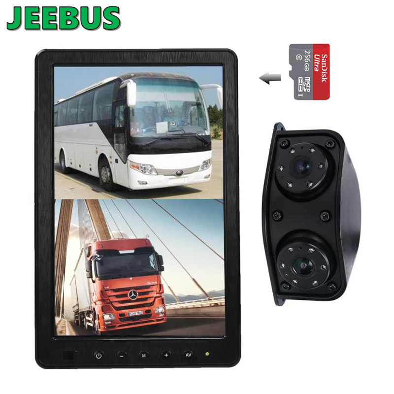 Fahrzeug LKW Bus Bus Kamera 10,1 Zoll Rückspiegel DVR Monitor System vorne hinten Videoanzeige Aufnahme