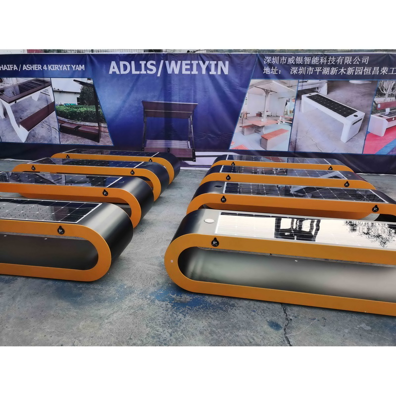 Muliti Funktion Drahtloses Laden LED-Streifen Licht Günstige Fabrikpreis Solar Smart Bench