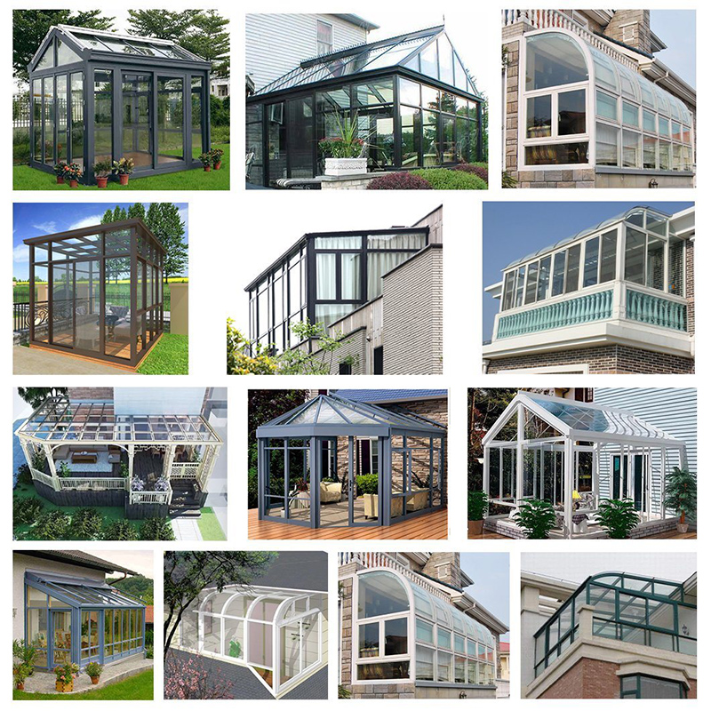 Customized Agricultural Tempered Glass House for Sunroom Garden Sun Room Multifunktional High Quality Aluminium Glass Tempered Sunroom Veranda Sun Room Professional Customized Sun Tempered Glass House Room Balcony Sunroom