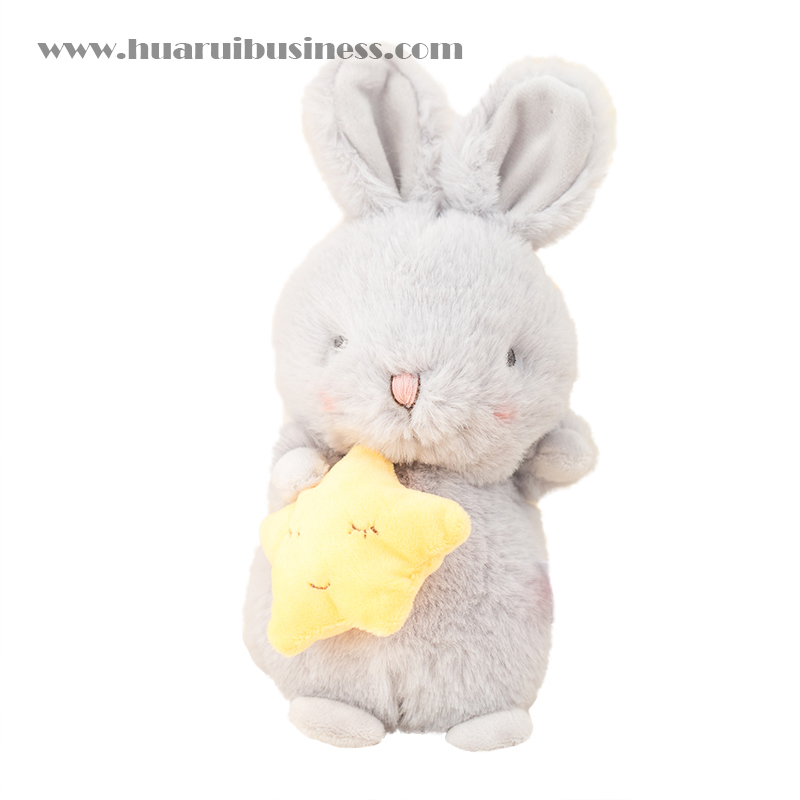 Dickes Kaninchenfell Kaninchen Spielzeug, Puppe mit Stern mit Karotte kann mit Schlüsselring, Größe 23cm