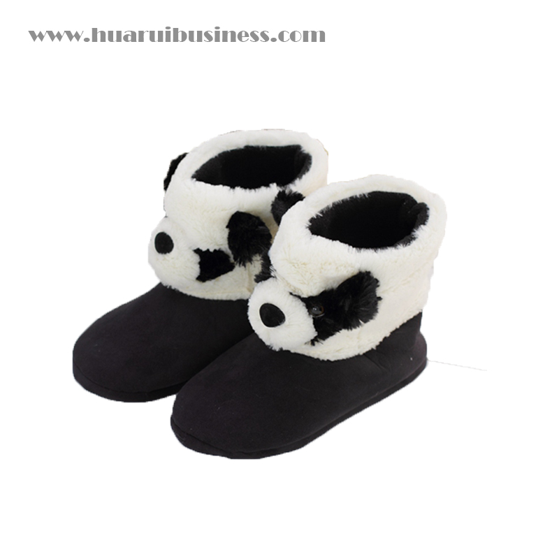 Panda Frauen warm Knöchelstiefel, weiche Plüschschuhe, gemütliche Plüschschuhe