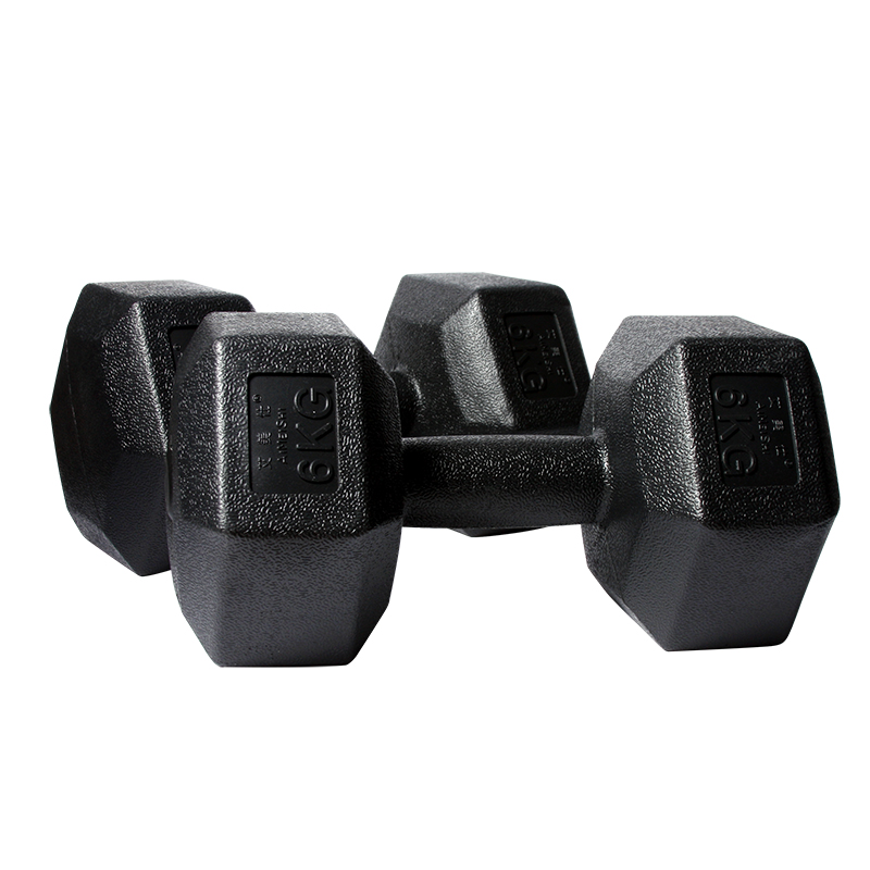 Hexagonal Dumbbells Fitness Equipment Rubber Body Building Dumbbells zum Verkauf