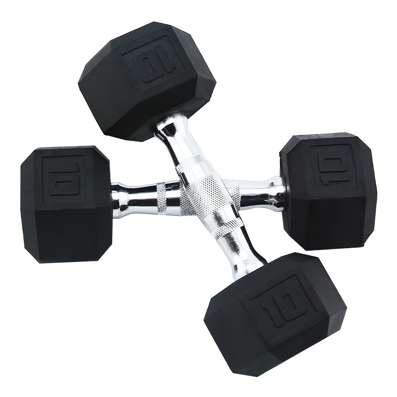 Hexagonal Dumbbells Fitness Equipment Rubber Body Building Dumbbells zum Verkauf
