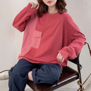 Loose-fitting Design Minimalist Round Collar Stil Stummärmel Stil Casual Solid Farbe Baumwolle und Leinen überdimensioniert 12635 Sweatshirts