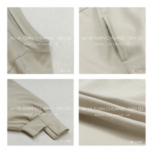 Loose-fitting Design Minimalist Round Collar Stil Stummel Sleeve Stil Casual Solid Farbe Baumwolle und Leinen übergroße kundenspezifische 12685 Sweatshirts