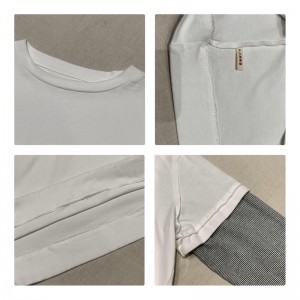 Loose-fitting Design Minimalist Round Collar Stil Stummel Sleeve Stil Casual Solid Farbe Baumwolle und Leinen überdimensioniert 12700 Sweatshirts