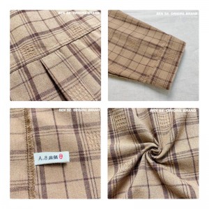 Loose-Fitting Design Minimalist Stylish Casual Solid color Stripped Überprüfte Oversized custom 17796 Loose Checked Shirt