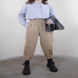 Loose-fitting design Minimalist Stylish Casual Solid color Stripped Checked oversized custom 17718 Round collar shirt