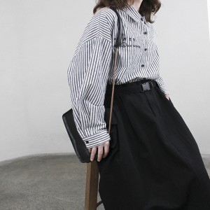 Loose-Fitting Design Minimalist Stylish Casual Solid color Stripped Überprüfte überdimensionierte kundenspezifische 17825 Vertical gestreiftes Shirt