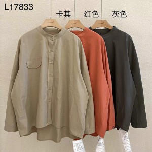 Loose-Fitting Design Minimalist Stylish Casual Solid color Stripped Überprüfte überdimensionierte Custom 17833 Round collar Shirt