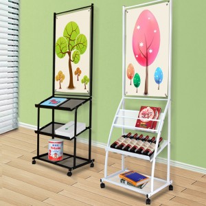 TMJ -549 Großhandel tragbare Boden Pulverbeschichtung Metall Magazin Display Rack