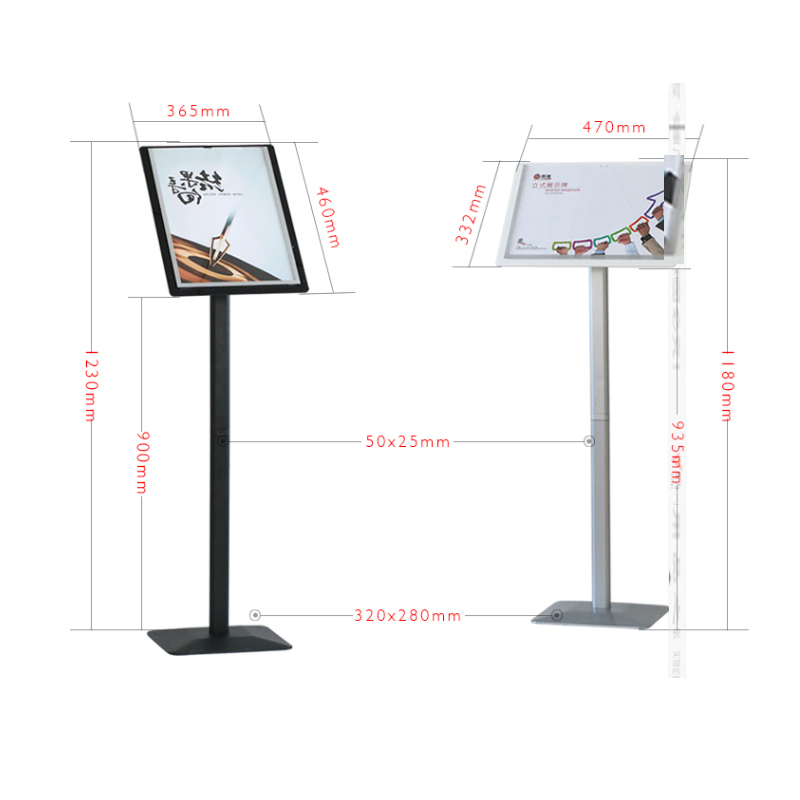 TMJ PP-553 bodenstehender Fotorahmen Metallmesse Verstellbarer Schilderhalter Posterständer