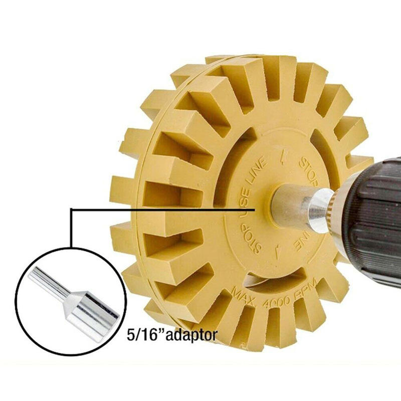 Factory Price Rubber Eraser Wheel with Drill Adapter Kit Decal Pinstripe Klebstoff Entferner