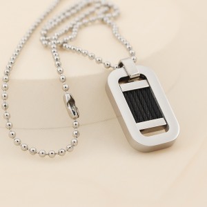 Großhandel Edelstahl zweifarbige schwarze Stahldraht Anhänger Halskette