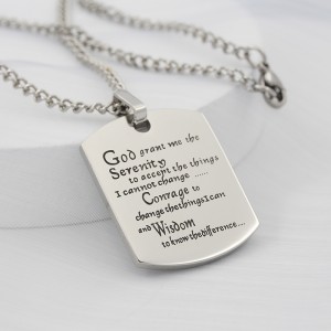 Stainless Steel Mens Womens Schmuck Militärmarke mit Worten Inspirational Neaklace Dog Tags Anhänger