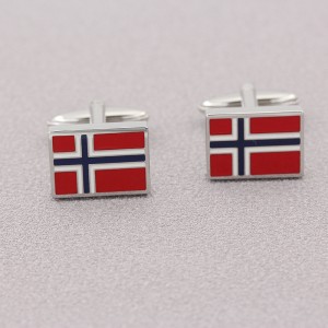 Modeschmuck Accessoire Emaille Manschettenknöpfe Norwegische Flagge Manschettenknöpfe