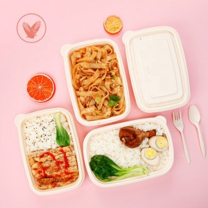 Umweltfreundliche Verpackung Fast Food Verpackungsbox biologisch abbaubare Maisstärke Rechteck Takeaway Lebensmittelbehälter