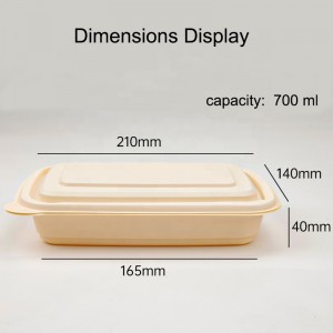 Umweltfreundliche Verpackung Fast Food Verpackungsbox biologisch abbaubare Maisstärke Rechteck Takeaway Lebensmittelbehälter