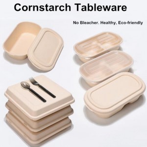 Bioegradable Food Packaging Cornstärkeverpackung Lunch Box Kompostierbare Klemme Take Out Food Container