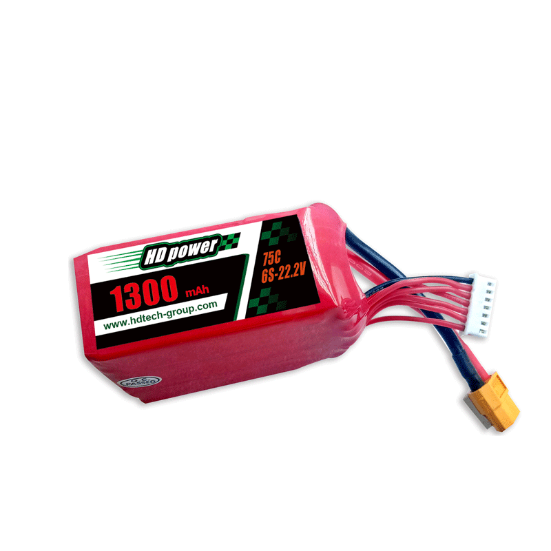 HD POWER 1300mAh 75C 6S 22.2V FPV Lipoatterie