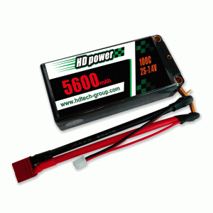 HD 5600mAh 100C 2S 7,6V Hard case Shorty HV LiPO Akku