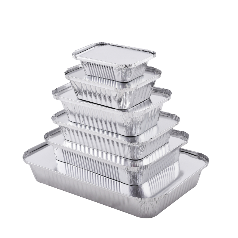 Einweg-Fast-Food-Verpackungsbox Gold- und Silberhitzebeständigkeit recycelbare Lunchbox aus Aluminiumfolie