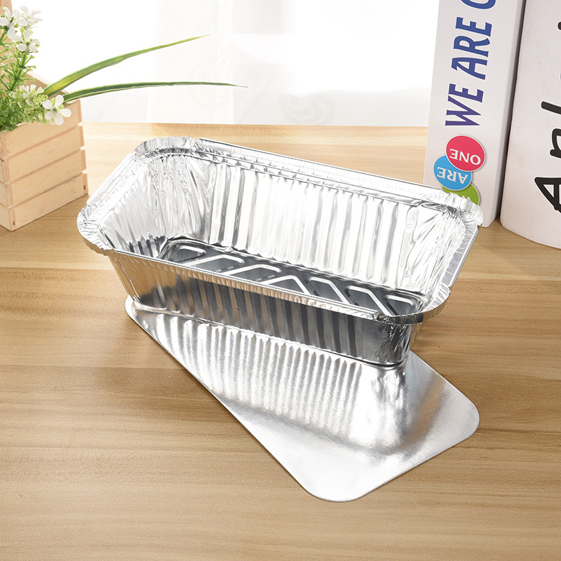 Custom Restaurant verwendet recycelbare Lebensmittel Backblech Blech Box Gold Silber Aluminium Lebensmittelfolie Behälter mit Deckel