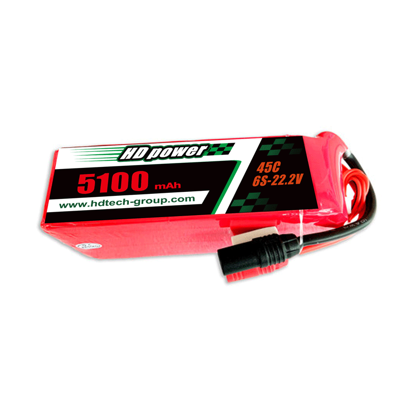 HD POWER 5100mAh 45C 6S 22.2V Lipoatterie