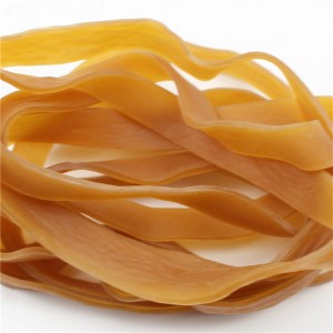 Hersteller benutzerdefinierte verlängerte und verbreiterte Gummibänder gelb transparent hohe Elastizität nicht leicht übergroße Gummibänder zu brechen