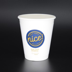 12 \\/ 16oz Doppelhülsen isolieren umweltfreundliche Tassen Heiße und kalte Tassen aus Papier