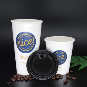 12 \\/ 16oz Doppelhülsen isolieren umweltfreundliche Tassen Heiße und kalte Tassen aus Papier