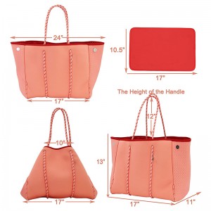 Maßgefertigte wasserdichte perforierte Neopren-Strandtasche mit Neopren-Tasche