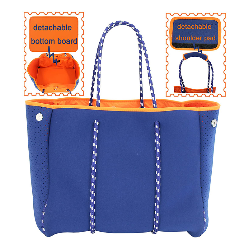 2021 Sommer Neue Design Neopren-Strandtasche Große Kapazität Neopren-Perforierte Neopren-Taschen-Tasche