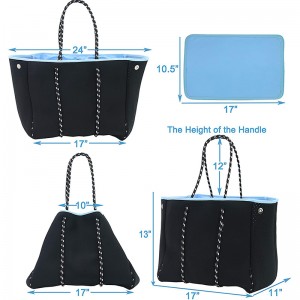 Mode-Design Multifunktionale trendige Neopren-Strand-Taschen-Tasche Frauen-Tasche Tote Cross Body-Schultertasche Große Einkaufen Neopren-Tasche