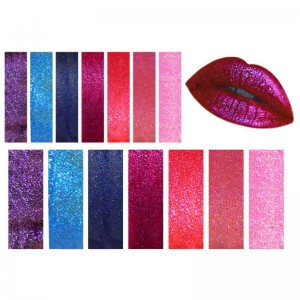 Glitzer flüssiger Lippenstift Diamant wasserdicht metallic lipgloss