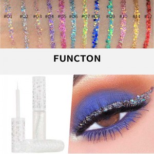 Bunte helle Flash-Flüssigkosmetik lange dauerhafter Glitter Eyeliner