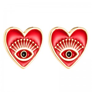 Amazon Cross-Border-Wunsch Ohrringe Weibliche europäische und amerikanische Modeschmuck Angel Eye Ohrringe Kupfer Ins Herzförmige Ohrringe