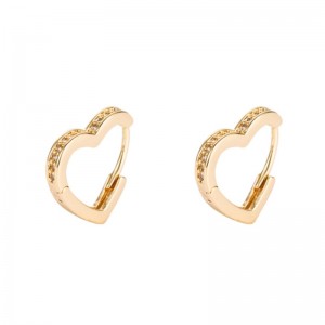 Ins grenzüberschreitende Quelle Koreanische Mode Ohrringe Messing Micro-Inline Zirkon Ohrringe Weibliche europäische und amerikanische Temperament Herzförmige kleine Ohrringe