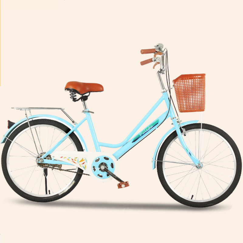 Beliebte 24 \\ '\\' \\ '\\' 26 Zoll Fahrrad Mann und Frau Hohe Carbon City Bike mit Korb