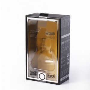 Drucktierfenster Auto-Ladegerät USB-Kabel-Box Luxus schwarze USB-Verpackungsboxen