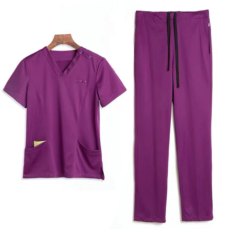 Anti-Falten-Frauen Krankenschwester Scrub Sets Tops Hosen Hosen Krankenhausuniformen